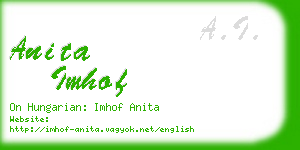 anita imhof business card